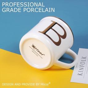 img 1 attached to Personalized Miicol Gold Monogram Coffee Mug - 16 Oz Large Ceramic Cup For Home And Office With Initial 'B'