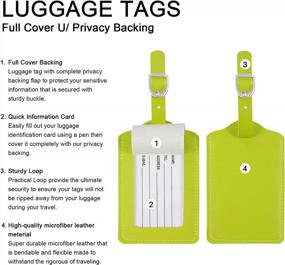 img 2 attached to Travel In Style: 4 Pack Leather Luggage Tags For Bag And Suitcase Identification