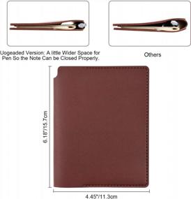 img 1 attached to PU Leather Journal Pen Cover Organizer With Card Pocket Holder Compatible With 3.5" X 5.5" Field Notes, Notepad, A6 Notebook - Brown Refillable Journal Cover