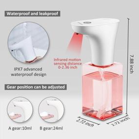 img 2 attached to Speensun Automatic Foaming Soap Dispenser With Infrared Sensor - Hands-Free, Touchless 450Ml Pink Soap Dispenser For Kitchen And Bathroom - USB Charging