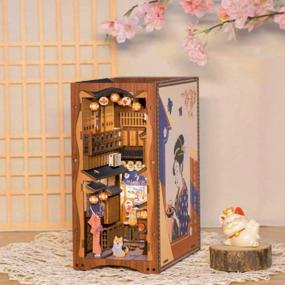 img 2 attached to CUTEBEE DIY Book Nook Kit With LED Light, Build Your Own Dollhouse Booknook Bookshelf Decor, Under The Sakura Tree Bookends Model Build-Creativity Set For Home Decoration