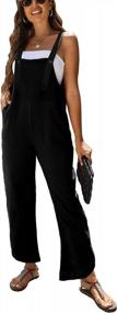img 4 attached to Stylish Sleeveless Cotton Linen Jumpsuits For Women With Baggy Wide Legs By AMEBELLE