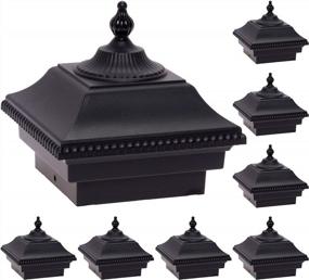 img 4 attached to Black 8 Pack Victorian Outdoor Fence And Deck Post Covers - Waterproof 4X4 5X5 Post Caps For Patio, Yard, Stairwell - GreenLighting
