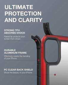 img 1 attached to IPhone 12 Pro Max Case - Raptic Shield Shock Absorbing Protection, Durable Aluminum Frame, 10Ft Drop Tested (Black & Red)