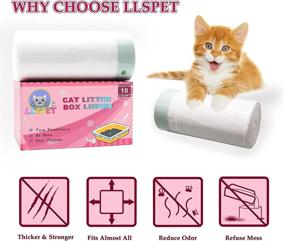 img 1 attached to 🐱 LLSPET Cat Litter Bags - Value Pack of 10, Thicker and Long-lasting Litter Box Liner for Cats with Drawstring Closure - Tear Resistant, Odor Free - 10 Count, 40.9IN*17.7IN