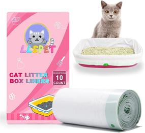 img 4 attached to 🐱 LLSPET Cat Litter Bags - Value Pack of 10, Thicker and Long-lasting Litter Box Liner for Cats with Drawstring Closure - Tear Resistant, Odor Free - 10 Count, 40.9IN*17.7IN