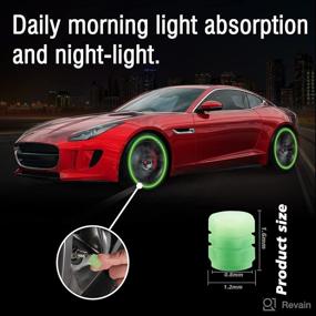 img 2 attached to 💎 Green Luminous Diamond Tire Valve Stem Caps for Car - 12PCS Noctilucous Illuminated Auto Wheel Caps Cover