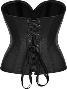 img 2 attached to Turn Up The Heat With Bslingerie® Women'S Faux Leather Zipper Front Bustier Corset Top