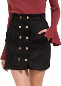 img 4 attached to BerryGo Women'S Casual High Waist Button A-Line Pencil Mini Skirt