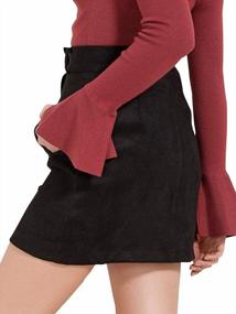 img 3 attached to BerryGo Women'S Casual High Waist Button A-Line Pencil Mini Skirt