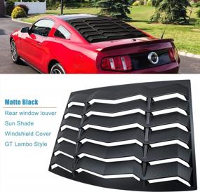 img 1 attached to Matte Black Ford Mustang 2005-2014 ABS Windshield Sun Shade Cover Louver - Rear Window Lambo Style