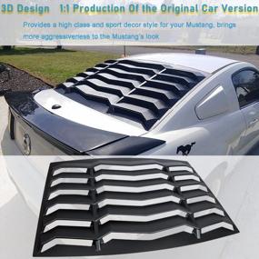 img 2 attached to Matte Black Ford Mustang 2005-2014 ABS Windshield Sun Shade Cover Louver - Rear Window Lambo Style