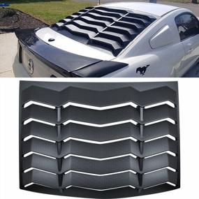 img 4 attached to Matte Black Ford Mustang 2005-2014 ABS Windshield Sun Shade Cover Louver - Rear Window Lambo Style