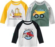 🚜 toddler 3 pack excavator t shirt for boys - supfans clothing and tops, tees & shirts logo