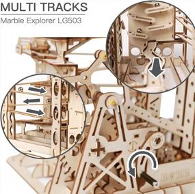 img 2 attached to Experience The Thrill With ROKR Marble Explorer Wooden 3D Puzzle Roller Coaster Kit - 260PCS DIY Mechanical Model Educational Toy For All Ages!