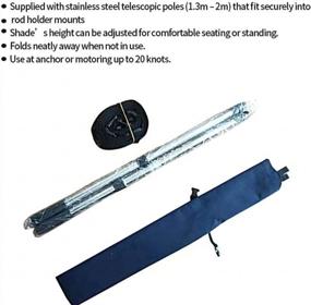 img 1 attached to 82"×82"×59" Boat T-Top Sun Shade Kit Canopy Cover With Stainless Steel Telescopic Rod - UV-Proof 1200D High-Tech Polyester Fiber, Anti Ultraviolet Dark Blue.