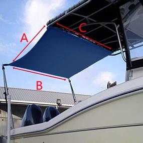 img 3 attached to 82"×82"×59" Boat T-Top Sun Shade Kit Canopy Cover With Stainless Steel Telescopic Rod - UV-Proof 1200D High-Tech Polyester Fiber, Anti Ultraviolet Dark Blue.