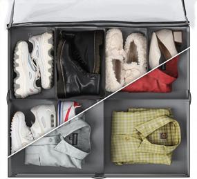 img 2 attached to 2 упаковки органайзера для хранения обуви под кроватью с регулируемыми разделителями для детской и взрослой (мужской и женской) обуви - серый от SOLEDI