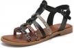 gracosy open-toe flat sandals for women - anti-slip, comfy, and ethnic bohemia style with ankle buckle, woven straps, and perfect for daily vacation walking at the beach or anywhere logo