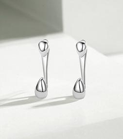 img 1 attached to SLUYNZ 925 Sterling Silver Teardrop Droplet Earrings With Huggie Studs And Jacket For Women And Teen Girls