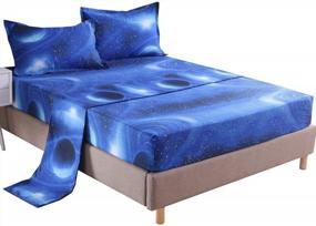 img 4 attached to YOU SA 3D Galaxy Starrying Night Bedding Set Microfiber Bed Sheets (Twin,02)