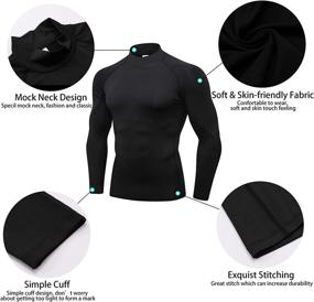 img 1 attached to Turtleneck Compression Protection Cooling Undershirt Men's Clothing made as Active