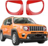 jecar angry bird headlight bezels trim cover in red for 2019-2021 jeep renegade logo