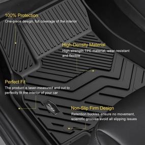 img 3 attached to HALIVEID Floor Mats for Toyota Tacoma Super Crew 2016-2021, Black TPE Car Floor 🚗 Mats - Includes Front, Rear, Full Set Liners - All Weather Guard and Waterproof Mats