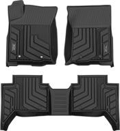 haliveid floor mats for toyota tacoma super crew 2016-2021, black tpe car floor 🚗 mats - includes front, rear, full set liners - all weather guard and waterproof mats logo