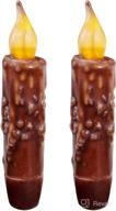 cvhomedeco real wax hand-dipped led timer taper candles country primitive flameless lights décor, 4-3/4 inch, coffee, 2 pcs in a package logo