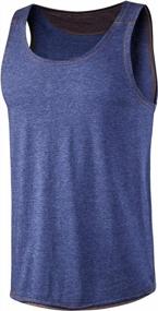 img 4 attached to VANCOOG Classic Sleeveless Shirts Blue Grey XL Men's Clothing for Shirts