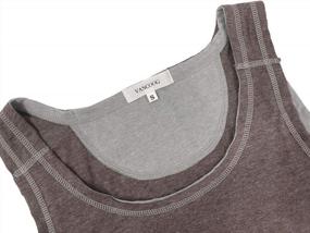 img 1 attached to VANCOOG Classic Sleeveless Shirts Blue Grey XL Men's Clothing for Shirts