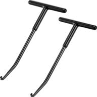 🔧 efficient black 2-piece motorcycle exhaust spring puller tool set - t-handle hooks for snowmobiles, dirt bikes, and pipes логотип