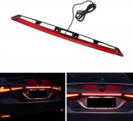 pacewalker red lens dynamic sequential turn signal lamp led drl brake light rear taillight trunk bar compatible with 2018-2020 toyota camry logo