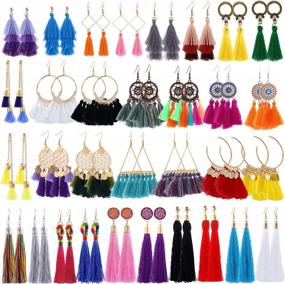 img 4 attached to Colorful Tassel Earrings Set - Perfect Gift For Women And Girls For Valentine'S Or Birthday Party