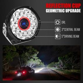 img 3 attached to 7 Inch FieryRed Offroad Spot Lights - 11700 LM Led Driving Light With Wiring Harness & Adjustable Mounting Bracket For Car, Jeep Wrangler, Pickup, ATV, UTV