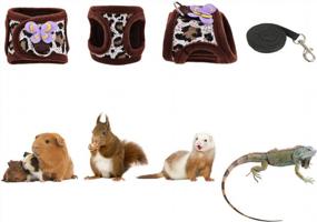 img 1 attached to Soft And Adjustable Handmade Harness For Hamsters, Rats, Iguanas, Bearded Dragons, And Baby Ferrets - Brown (Size S)