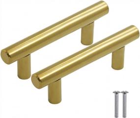 img 3 attached to Upgrade Your Kitchen Cabinets With 12-Pack Brushed Brass Handles - A Perfect Fit For 64Mm (2-1/2") Distance T-Bar Drawer Pulls And Cupboard Hardware