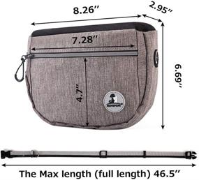img 1 attached to 🐶 Enkarl Dog Treat Pouch: Adjustable Belt, Poop Bag Dispenser, Collapsible Bowl | Perfect Training Bag for Treats, Kibbles, and Toys - 4 Wearable Styles (Grey)