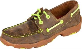 img 1 attached to 🐆 Stylish Twisted Driving Moccasins for Girls: Distressed Leopard Print Athletic Shoes
