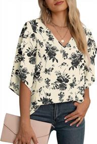 img 3 attached to Stay Chic And Comfy With Jouica'S Must-Have Fall Casual Blouse With 3/4 Ruffled Sleeves