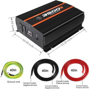 img 3 attached to 🔌 NGNWOB 3500W Power Inverter for RV Truck & Car, Solar Converter DC12V to AC 110V, Intelligent LCD Display, 4AC Outlets, 2USB Ports - Ideal for Semi Truck, RV, Off-Grid Solar Systems