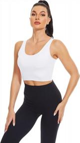img 4 attached to DYLH Crop Tank Top With Built In Bbra Cotton Crop Tops Cropped Shelf Bra Tank 1/3 Pack