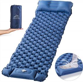 img 4 attached to LUXEAR Sleeping Pad - Inflatable Camping Mat For Backpacking, Hiking & Travel | Durable Waterproof Air Mattress With Foot Press Single To Double Conversion