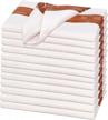 ruvanti 12 pack 100% cotton 16x26” kitchen towels, dish towels for kitchen, soft, washable, super absorbent jacquard weave tea towels linen dishcloth for quick drying, cleaning, dish rag, brown-white logo