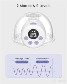 img 1 attached to 🍼 Mumeasy Double Wearable Breast Pump, Portable Electric Hands-Free Breast Pump with 2 Modes & 9 Levels, S12, 24mm Flange, Purple