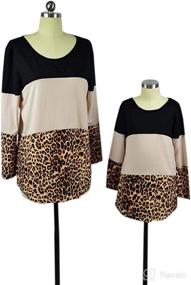 img 1 attached to 🐆 Leopard Print Family Matching Sweatshirt Top - Mommy and Me Outfits, Round Neck Casual Blouse Shirt