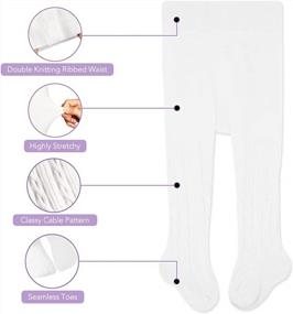 img 3 attached to CozyWay Baby Girls Tights: Cable Knit Leggings Stockings Cotton 1-5 Pack Pantyhose For Infants & Toddlers 0-4T