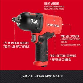 img 3 attached to Powerful Craftsman CMXPTSG1003NB Red & Black Air Impact Wrench