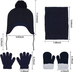 img 3 attached to Hicdaw Toddler Knitted Beanie Gloves Girls' Accessories : Cold Weather